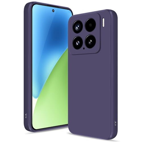 Btstring Hülle für Xiaomi 15, Hochwertiges Silikon Case, Ganzkörper Handyhülle mit Seidig-Weicher Berühren, Kratzfestes Weiches Mikrofaserfutter (Lila) von Btstring