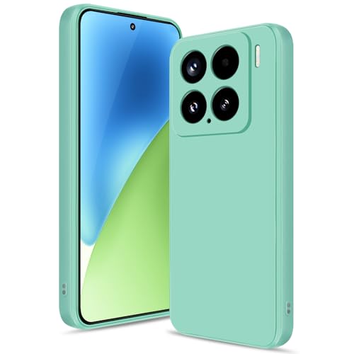Btstring Hülle für Xiaomi 15, Hochwertiges Silikon Case, Ganzkörper Handyhülle mit Seidig-Weicher Berühren, Kratzfestes Weiches Mikrofaserfutter (Matcha Grün) von Btstring