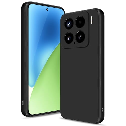 Btstring Hülle für Xiaomi 15, Hochwertiges Silikon Case, Ganzkörper Handyhülle mit Seidig-Weicher Berühren, Kratzfestes Weiches Mikrofaserfutter (Schwarz) von Btstring