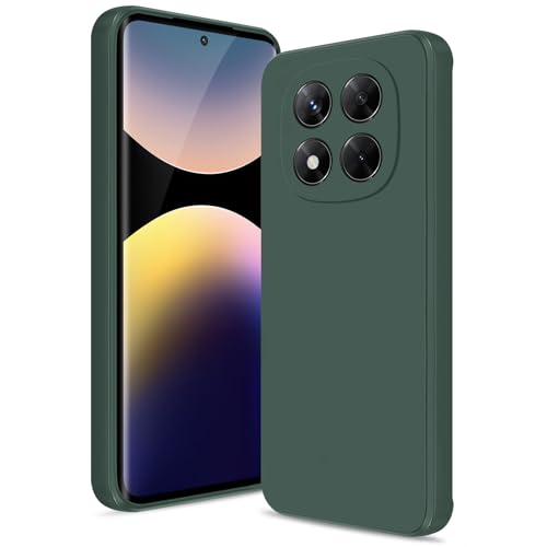 Btstring Hülle für Xiaomi Redmi Note 14 Pro 5G, Hochwertiges Silikon Case, Ganzkörper Handyhülle mit Seidig-Weicher Berühren, Kratzfestes Weiches Mikrofaserfutter (Grün) von Btstring