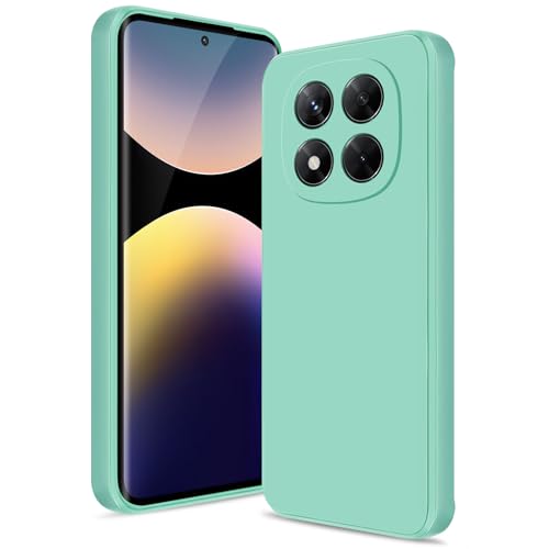 Btstring Hülle für Xiaomi Redmi Note 14 Pro 5G, Hochwertiges Silikon Case, Ganzkörper Handyhülle mit Seidig-Weicher Berühren, Kratzfestes Weiches Mikrofaserfutter (Matcha Grün) von Btstring
