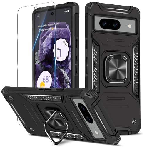 Btstring Hülle kompatibel mit Google Pixel 8 mit Schutzfolie, Militär Standard Cover Case Standfunktion Handy Hüllen Schwarz Btstring Hülle kompatibel mit Google Pixel 8 mit Schutzfolie, Militär Standard Cover Case Standfunktion Handy Hüllen Schwarz von Btstring