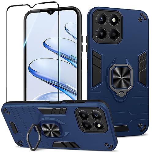 Btstring Hülle kompatibel mit Honor X6 /Honor X8 5G /Honor 70 Lite mit Schutzfolie, Militär Standard Stoßfest Handyhülle Case Hybrid Metall Ring Halter Schutzhülle Handy Hüllen Cover- Blau Btstring Hülle kompatibel mit Honor X6 /Honor X8 5G /Honor 70 Lite mit Schutzfolie, Militär Standard Stoßfest Handyhülle Case Hybrid Metall Ring Halter Schutzhülle Handy Hüllen Cover- Blau von Btstring