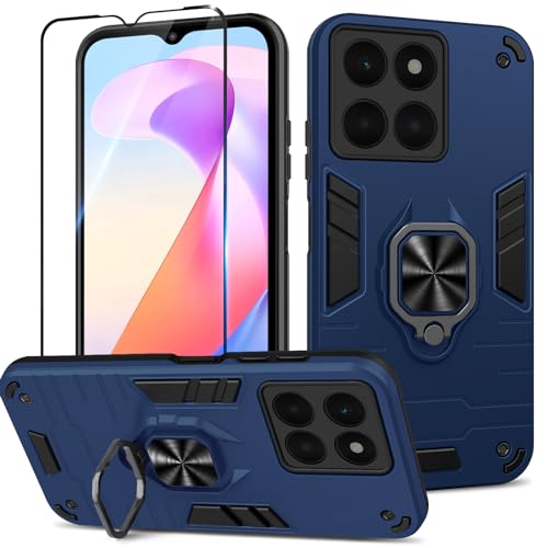 Btstring Hülle kompatibel mit Honor X6A mit Schutzfolie, Militär Standard Stoßfest Handyhülle Case Hybrid Metall Ring Halter Schutzhülle Handy Hüllen Cover -Blau Btstring Hülle kompatibel mit Honor X6A mit Schutzfolie, Militär Standard Stoßfest Handyhülle Case Hybrid Metall Ring Halter Schutzhülle Handy Hüllen Cover -Blau von Btstring