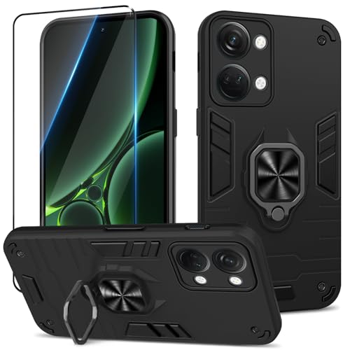 Btstring Hülle kompatibel mit OnePlus Nord 3 mit Schutzfolie, Militär Standard Stoßfest Handyhülle Case Hybrid Metall Ring Halter Schutzhülle Handy Hüllen Cover -Schwarz Btstring Hülle kompatibel mit OnePlus Nord 3 mit Schutzfolie, Militär Standard Stoßfest Handyhülle Case Hybrid Metall Ring Halter Schutzhülle Handy Hüllen Cover -Schwarz von Btstring