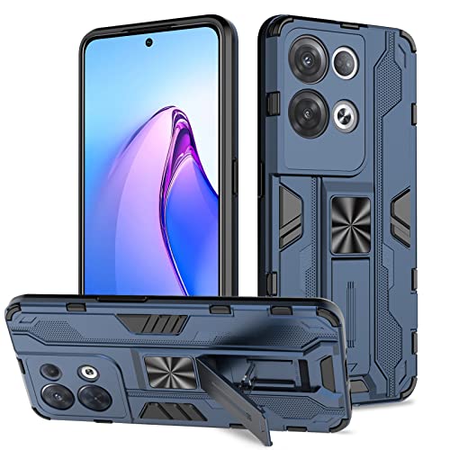 Btstring Hülle kompatibel mit Oppo Reno 8 Pro, Militär Standard Cover Case Standfunktion Handy Hüllen- blau von Btstring