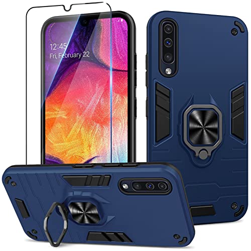 Btstring Hülle kompatibel mit Samsung Galaxy A50 mit Schutzfolie, Militär Standard Stoßfest Handyhülle Case Hybrid Metall Ring Halter Schutzhülle Handy Hüllen Cover -Blau Btstring Hülle kompatibel mit Samsung Galaxy A50 mit Schutzfolie, Militär Standard Stoßfest Handyhülle Case Hybrid Metall Ring Halter Schutzhülle Handy Hüllen Cover -Blau von Btstring