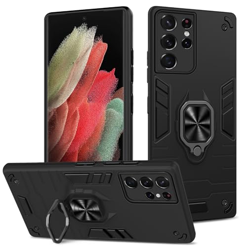 Btstring Hülle kompatibel mit Samsung Galaxy S21 Ultra, Militär Standard Stoßfest Handyhülle Case Hybrid Metall Ring Halter Schutzhülle Handy Hüllen Cover -Schwarz Btstring Hülle kompatibel mit Samsung Galaxy S21 Ultra, Militär Standard Stoßfest Handyhülle Case Hybrid Metall Ring Halter Schutzhülle Handy Hüllen Cover -Schwarz von Btstring