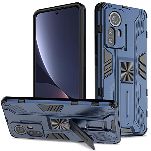 Btstring Hülle kompatibel mit Xiaomi 12 Pro, Militär Standard Cover Case Standfunktion Handy Hüllen -Blau von Btstring