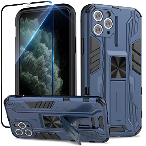 Btstring Hülle kompatibel mit iPhone 11 Pro mit Schutzfolie, Militär Standard Cover Case Standfunktion Handy Hüllen - Blau Btstring Hülle kompatibel mit iPhone 11 Pro mit Schutzfolie, Militär Standard Cover Case Standfunktion Handy Hüllen - Blau von Btstring