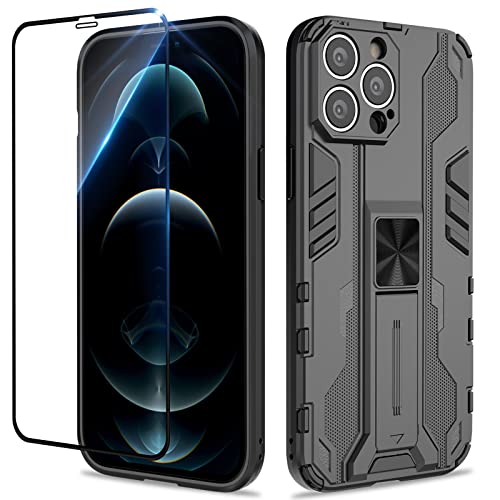 Btstring Hülle kompatibel mit iPhone 12 Pro Max mit Schutzfolie, Militär Standard Cover Case Standfunktion Handy Hüllen Schwarz Btstring Hülle kompatibel mit iPhone 12 Pro Max mit Schutzfolie, Militär Standard Cover Case Standfunktion Handy Hüllen Schwarz von Btstring