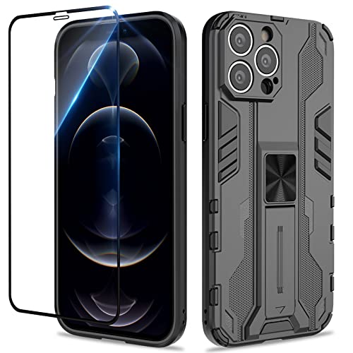 Btstring Hülle kompatibel mit iPhone 12 pro mit Schutzfolie, Militär Standard Cover Case Standfunktion Handy Hüllen Schwarz Btstring Hülle kompatibel mit iPhone 12 pro mit Schutzfolie, Militär Standard Cover Case Standfunktion Handy Hüllen Schwarz von Btstring