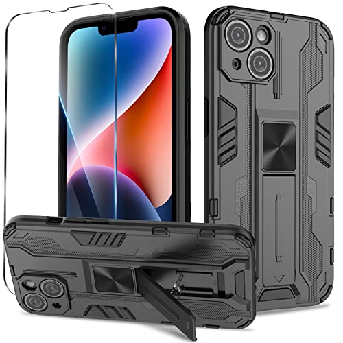Btstring Hülle für iPhone 14 mit Panzer Schutz Glas, Militär Standard Cover Case Standfunktion Handy Hüllen- Schwarz Btstring Hülle für iPhone 14 mit Panzer Schutz Glas, Militär Standard Cover Case Standfunktion Handy Hüllen- Schwarz von Btstring