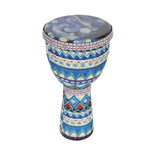 Btuty Afrikanische Handtrommel, Drum Percussion-Instrument, tragbar, 20,3 cm (8 Zoll), mit bunten Kunstmustern für Kinder, leichte Tamburin für frühkindliche Beleuchtung, Instrument von Btuty