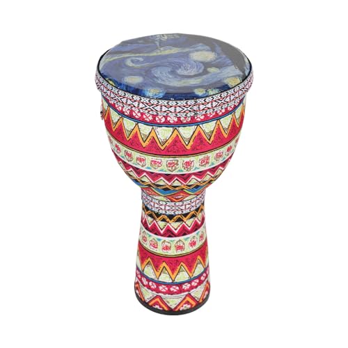 Btuty Afrikanische Handtrommel, Drum Percussion-Instrument, tragbar, 20,3 cm (8 Zoll), mit bunten Kunstmustern für Kinder, leichte Tamburin für frühkindliche Beleuchtung, Instrument von Btuty