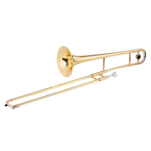 Btuty Alto Posaune Messing Gold Lack Bb Ton B flach Blasinstrument mit Kupfernickel Mundstück Cleaning Stick Etui von Btuty