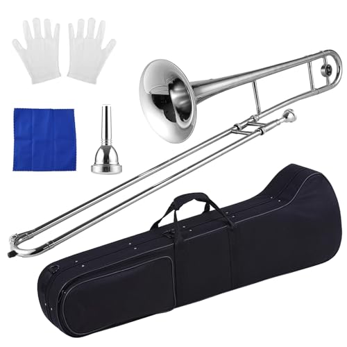 Btuty Alto Posaune Messing Gold Lack Bb Ton B flach Blasinstrument mit Kupfernickel Mundstück Cleaning Stick Etui Btuty Alto Posaune Messing Gold Lack Bb Ton B flach Blasinstrument mit Kupfernickel Mundstück Cleaning Stick Etui von Btuty