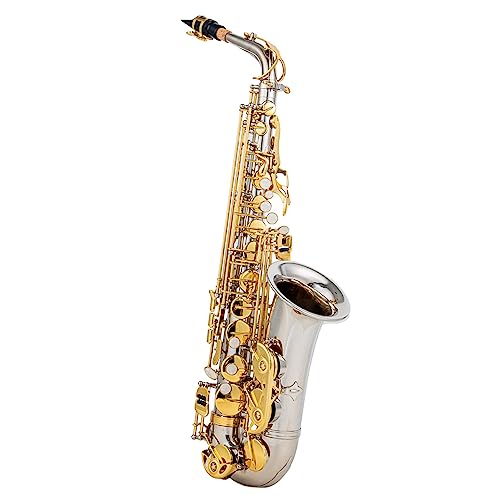 Btuty Eb Alt-Saxophon Messing E Flat Sax 802 Schlüsseltyp Holzblasinstrument mit Reinigungsstab Stoffhandschuhe Gurt Gepolsterte Hülle von Btuty