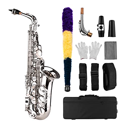 Btuty Saxophon Saxophon Eb Alt E flaches Messing geschnitztes Muster auf Oberfläche Kunststoff Mundstück Exquisit mit Handschuhen Reinigungstuch Bürstenriemen Btuty Saxophon Saxophon Eb Alt E flaches Messing geschnitztes Muster auf Oberfläche Kunststoff Mundstück Exquisit mit Handschuhen Reinigungstuch Bürstenriemen von Btuty