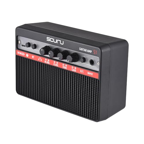 Btuty Scuru 16 W kleiner E-Gitarrenverstärker, tragbarer Gitarren-Übungs-Lautsprecher, wiederaufladbarer Verstärker, unterstützt BT/Kopfhörer-Verbindung, integrierter Verzerrungseffekt, Plug and Play Btuty Scuru 16 W kleiner E-Gitarrenverstärker, tragbarer Gitarren-Übungs-Lautsprecher, wiederaufladbarer Verstärker, unterstützt BT/Kopfhörer-Verbindung, integrierter Verzerrungseffekt, Plug and Play von Btuty