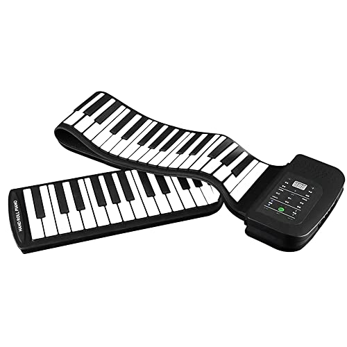 Btuty Tragbares Piano, 88 Tasten, aus Silikon, flexible Up-Tastatur, faltbar, mit Sustain-Pedal von Btuty