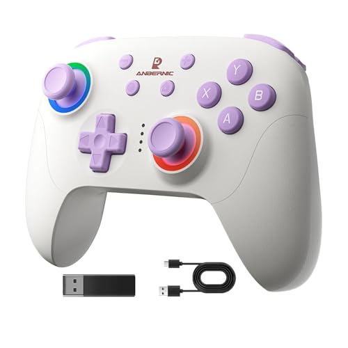 BuLuHAHA RG P01 Controller für PC Android IOS Steam Switch Gamepad Bluetooth RGB Hall Effect Joystick XBOX Game Controller ANBERNIC RG P01 mit Gyroscope Dual Vibration Dauerfeuer funktion(weiß) von BuLuHAHA