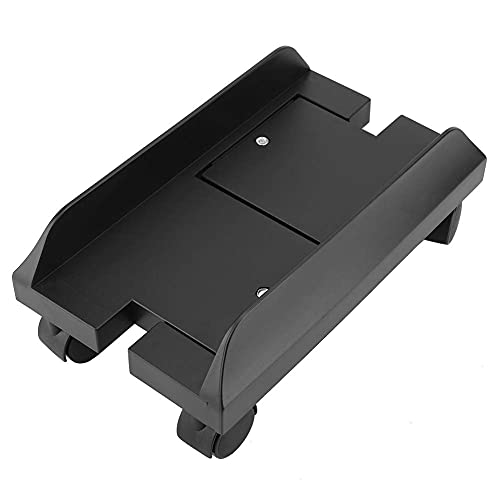 Computer Tower Ständer, Verstellbarer Ausziehbar PC Desktop Halterung mit 2 Feststellrädern und 2 Lenkrollen Rollständer Universal ABS Computer Wagen Ständer, Schwarz von Buachois