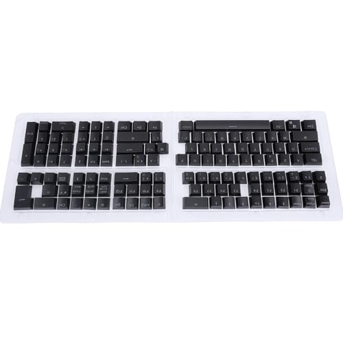 Französische Tastatur-Tastenkappen mit 132 Tasten, minimalistische mechanische Tastatur-Tastenkappen, lichtdurchlässige Tastenkappen für 61, 64, 68, 84, 87, 96, 98, 100, 104, 108 (Black) von Buachois