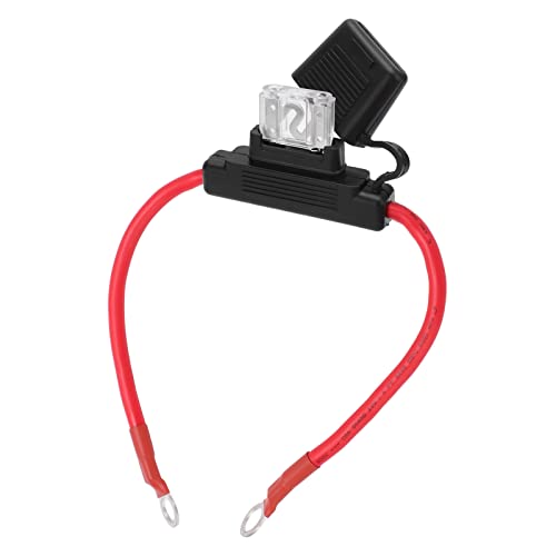 Sicherungshalter, 8 AWG Inline Flachsicherungshalter, 30cm/11.8in Draht 80A Flachsicherung Wasserdichter Stromkreisschutz Halter Fahrzeug Sicherungshalter Kupferkabel für 12-24V Fahrzeuge Kfz Auto Lkw von Buachois