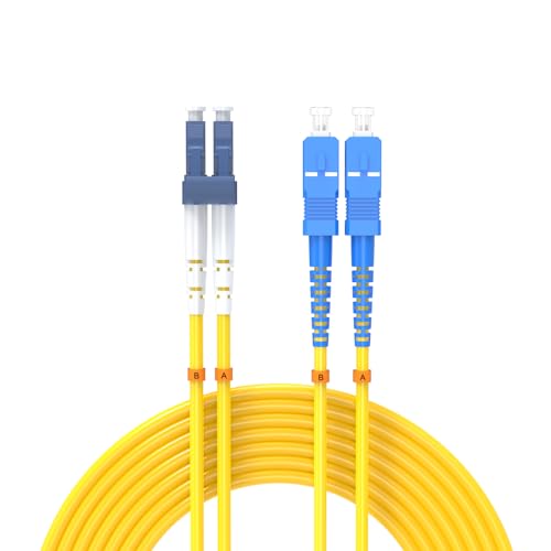Buacoz LC/UPC-SC/UPC Singlemode Glasfaserkabel LC auf SC OS2 Jumper Optisches Patchkabel Duplex 9/125um Gelb LC-SC 30,5 m Buacoz LC/UPC-SC/UPC Singlemode Glasfaserkabel LC auf SC OS2 Jumper Optisches Patchkabel Duplex 9/125um Gelb LC-SC 30,5 m von Buacoz
