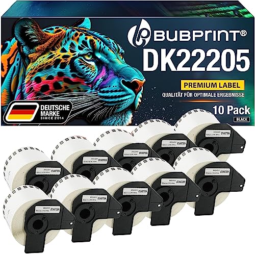 Bubprint 10 Etiketten kompatibel als Ersatz für Brother DK-22205 für P-Touch QL-1110NWB QL800 QL700 QL570 QL-820NWB QL-810W QL710 QL600 QL500 QL1100 QL710W QL720NW QL560 QL1050 QL1060 QL550 Bubprint 10 Etiketten kompatibel als Ersatz für Brother DK-22205 für P-Touch QL-1110NWB QL800 QL700 QL570 QL-820NWB QL-810W QL710 QL600 QL500 QL1100 QL710W QL720NW QL560 QL1050 QL1060 QL550 von Bubprint