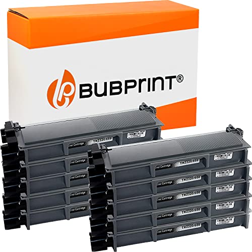 Bubprint 10 Toner kompatibel als Ersatz für Brother TN-2320 TN-2310 für DCP-L2500D DCP-L2520DW HL-L2300D HL-L2340DW HL-L2360DN HL-L2365DW MFC-L2700DN MFC-L2700DW Schwarz von Bubprint