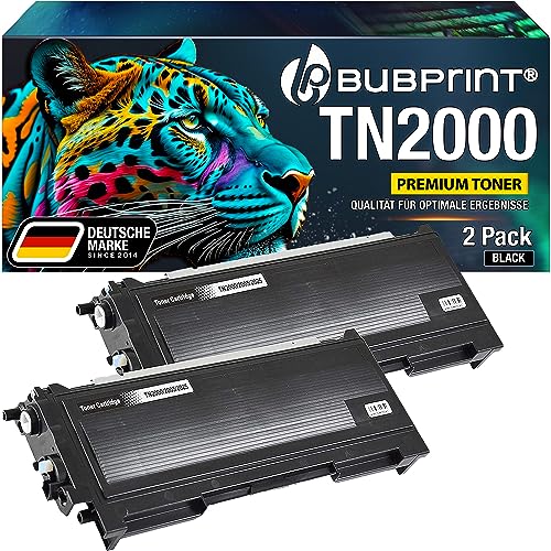Bubprint 2 Toner kompatibel als Ersatz für Brother TN-2000 für DCP-7010 DCP-7010L DCP-7025 HL-2020 HL-2030 HL-2040 HL-2070N MFC-7225N MFC-7420 MFC-7820 MFC-7820N Fax 2820 2920 Schwarz von Bubprint