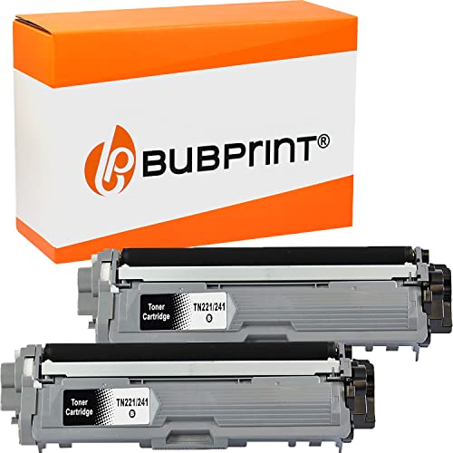 Bubprint 2 Toner kompatibel als Ersatz für Brother TN-241BK TN-245BK für DCP-9015CDW DCP-9020CDW HL-3140CW HL-3150CDW HL-3170CDW MFC-9130CW MFC-9140CDN MFC-9330CDW MFC-9340CDW Schwarz Set von Bubprint