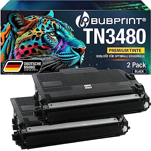 Bubprint 2 Toner kompatibel als Ersatz für Brother TN3480 für HL-L5100DN HL-L5100DNT HL-L5100DNTT MFC-L5750DW HL-L5200DW HL-L5000D MFC-L5700DN HL-L6400DWT DCP-L5500DN HL-L6300DW MFC-L6800DW von Bubprint