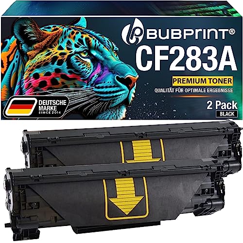 Bubprint 2 Toner kompatibel als Ersatz für HP CF283A 83A für HP Laserjet Pro MFP M125nw M125a M126a M126nw M127fn M127fs M127fw M128fn M128fw M201dw M201n M225dn M225dw M226dn M226dw Schwarz von Bubprint