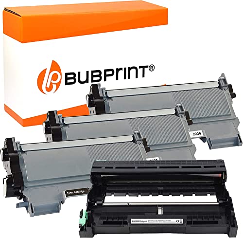Bubprint 2 Toner und Trommel kompatibel als Ersatz für Brother TN-2220 DR-2200 für DCP-7055 DCP-7055W DCP-7065DN HL-2130 HL-2135W HL-2240 HL-2240D HL-2250DN MFC-7360 MFC-7360N MFC-7460DN von Bubprint