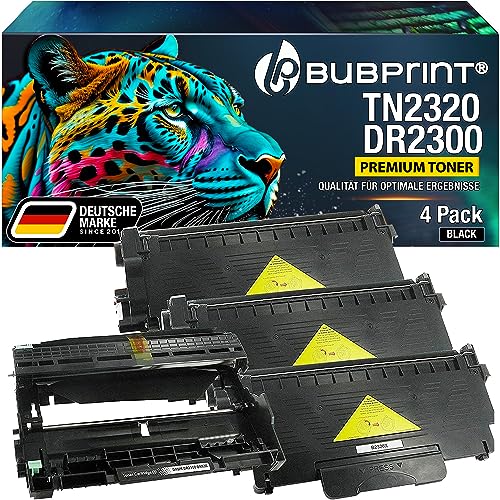 Bubprint 2 Toner und Trommel kompatibel als Ersatz für Brother TN-2320 DR-2300 für DCP-L2500D DCP-L2520DW DCP-L2540DN DCP-L2560DW HL-L2300D HL-L2340DW HL-L2360DN HL-L2365DW MFC-L2700DN von Bubprint