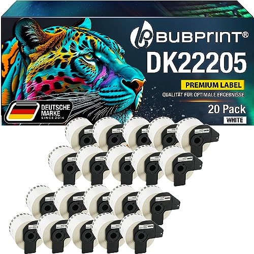 Bubprint 20 Etiketten kompatibel als Ersatz für Brother DK-22205 für P-Touch QL-1110NWB QL800 QL700 QL570 QL-820NWB QL-810W QL710 QL600 QL500 QL1100 QL710W QL720NW QL560 QL1050 QL1060 QL550 Bubprint 20 Etiketten kompatibel als Ersatz für Brother DK-22205 für P-Touch QL-1110NWB QL800 QL700 QL570 QL-820NWB QL-810W QL710 QL600 QL500 QL1100 QL710W QL720NW QL560 QL1050 QL1060 QL550 von Bubprint