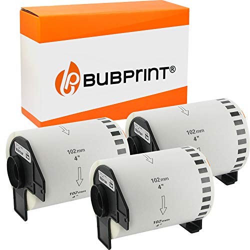 Bubprint 3 Etiketten kompatibel als Ersatz für Brother DK-22243 DK22243 für QL1050 QL1050N QL1060N QL 1060N QL1100 Series 102MM X 30,48M Weiß von Bubprint