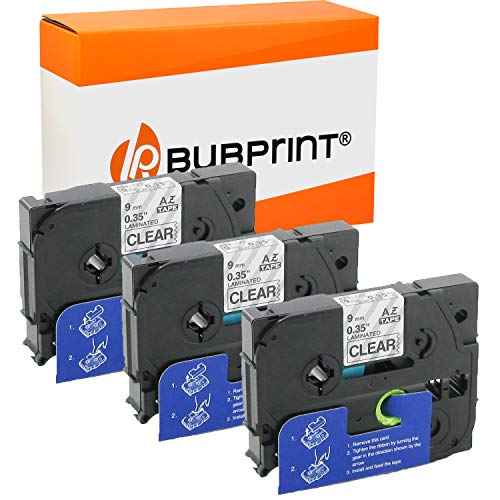 Bubprint 3 Schriftbänder kompatibel als Ersatz für Brother TZE-121 TZE 121 für P-Touch 1280 2430PC 2730VP 3600 9500PC 9700PC D400VP D600VP H100LB H105 P700 P750W Schwarz auf Transparent von Bubprint