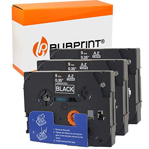 Bubprint 3 Schriftbänder kompatibel als Ersatz für Brother TZE-325 TZE 325 für P-Touch 1280 2430PC 2730VP 3600 9500PC 9700PC D400VP D600VP H100LB H105 P700 P750W Weiß auf Schwarz von Bubprint
