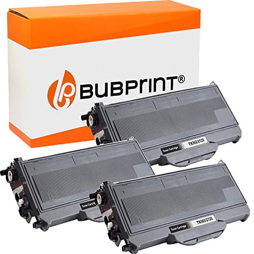 Bubprint 3 Toner kompatibel als Ersatz für Brother TN-2120 TN 2120 für DCP-7030 DCP-7040 HL-2140 HL-2150N HL-2170W MFC-7320 MFC-7440N MFC-7840W 2600 S. Schwarz von Bubprint