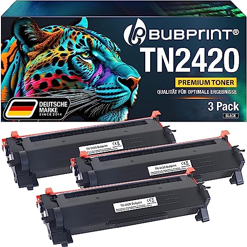 Bubprint 3 Toner kompatibel als Ersatz für Brother TN2420 TN-2420 für MFC-L2710DW HL-L2350DW DCP-L2530DW MFC-L2710DN MFC-L2750DW HL-L2310D HL-L2375DW DCP-L2510D HL-L2370DN DCP-L2550DN L2730DW von Bubprint