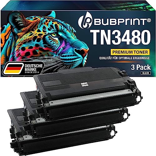 Bubprint 3 Toner kompatibel als Ersatz für Brother TN3480 für HL-L5100DN HL-L5100DNT HL-L5100DNTT MFC-L5750DW HL-L5200DW HL-L5000D MFC-L5700DN HL-L6400DWT DCP-L5500DN HL-L6300DW MFC-L6800DW von Bubprint