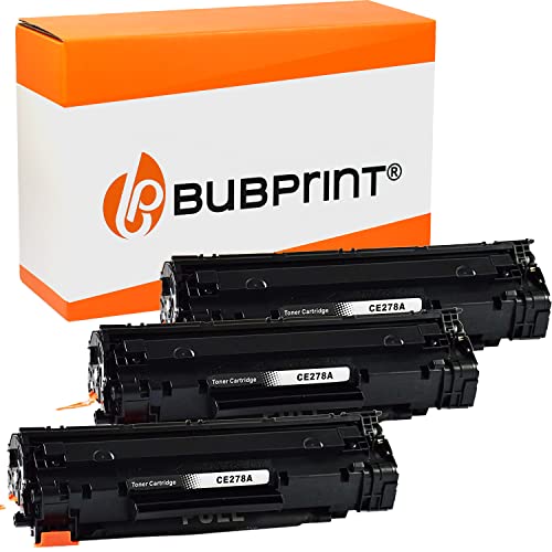Bubprint 3 Toner kompatibel als Ersatz für HP CE278A 78A für Laserjet Pro M1536DNF M1537DNF M1538DNF M1539DNF MFP P1566 P1600 P1606DN P1607DN P1608DN P1609DN Schwarz von Bubprint