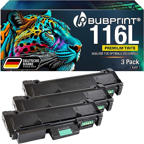 Bubprint 3 Toner kompatibel als Ersatz für Samsung MLT-D116L Samsung Xpress M2675FN M2675F M2625D M2835DW M2825DW M2825ND M2875DW M2875FD M2875FW M2885 M2885FW (Schwarz, 3er Pack) von Bubprint