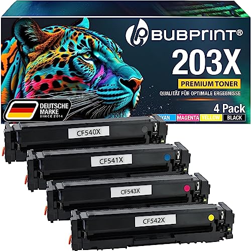 Bubprint 4-Pack Toner kompatibel als Ersatz für HP 203x 203a HP Color Laserjet Pro MFP M281fdw M254dw M254nw M254dnw M280nw M281fdn M281fw, hp m281fdw Toner von Bubprint