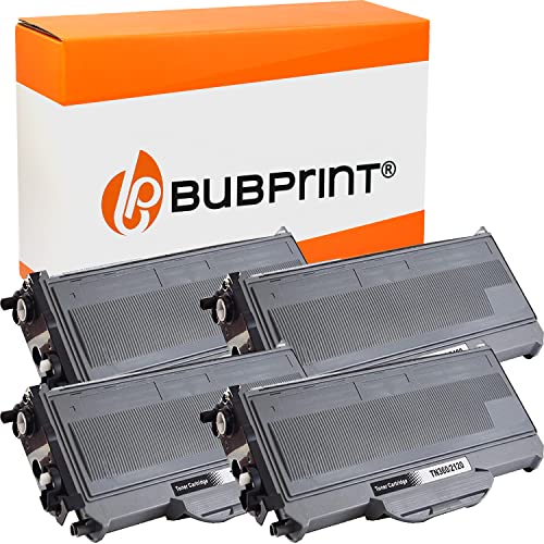 Bubprint 4 Toner kompatibel als Ersatz für Brother TN-2120 TN 2120 für DCP-7030 DCP-7040 HL-2140 HL-2150N HL-2170W MFC-7320 MFC-7440N MFC-7840W 2600 S. Schwarz von Bubprint