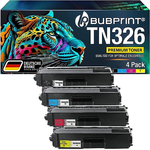 Bubprint 4 Toner kompatibel als Ersatz für Brother TN-326 TN-326BK TN-326C TN-326M TN-326Y für DCP-L8400CDN DCP-L8450CDW HL-L8250CDN HL-L8350 HL-L8350CDW MFC-L8650CDW MFC-L8850CDW Set von Bubprint